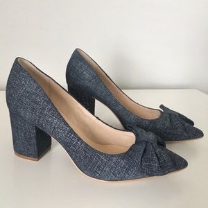 Kate Spade Denim Bow Block Heels